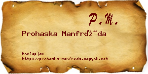 Prohaska Manfréda névjegykártya